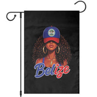 Belize Princess Garden Flag Melanin Afro Girl Belize Flag Heritage Gift for Black Girls