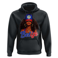 Belize Princess Hoodie Melanin Afro Girl Belize Flag Heritage Gift for Black Girls