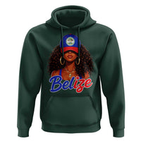 Belize Princess Hoodie Melanin Afro Girl Belize Flag Heritage Gift for Black Girls