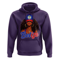 Belize Princess Hoodie Melanin Afro Girl Belize Flag Heritage Gift for Black Girls