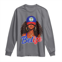 Belize Princess Long Sleeve Shirt Melanin Afro Girl Belize Flag Heritage Gift for Black Girls
