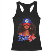 Belize Princess Racerback Tank Top Melanin Afro Girl Belize Flag Heritage Gift for Black Girls