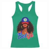 Belize Princess Racerback Tank Top Melanin Afro Girl Belize Flag Heritage Gift for Black Girls