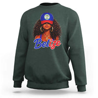 Belize Princess Sweatshirt Melanin Afro Girl Belize Flag Heritage Gift for Black Girls