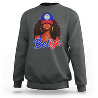 Belize Princess Sweatshirt Melanin Afro Girl Belize Flag Heritage Gift for Black Girls