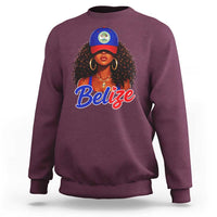 Belize Princess Sweatshirt Melanin Afro Girl Belize Flag Heritage Gift for Black Girls