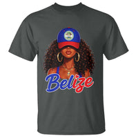 Belize Princess T Shirt Melanin Afro Girl Belize Flag Heritage Gift for Black Girls
