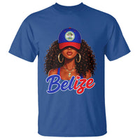 Belize Princess T Shirt Melanin Afro Girl Belize Flag Heritage Gift for Black Girls