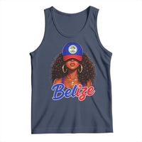 Belize Princess Tank Top Melanin Afro Girl Belize Flag Heritage Gift for Black Girls