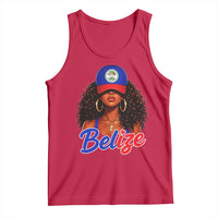 Belize Princess Tank Top Melanin Afro Girl Belize Flag Heritage Gift for Black Girls