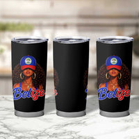 Belize Princess Tumbler Cup Melanin Afro Girl Belize Flag Heritage Gift for Black Girls