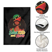 Saint Kitts and Nevis Princess Garden Flag Melanin Afro Girl Heritage Gift for Black Girls