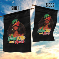 Saint Kitts and Nevis Princess Garden Flag Melanin Afro Girl Heritage Gift for Black Girls