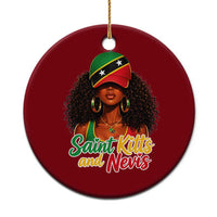 Saint Kitts and Nevis Princess Ceramic Ornament Melanin Afro Girl Heritage Gift for Black Girls