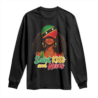 Saint Kitts and Nevis Princess Long Sleeve Shirt Melanin Afro Girl Heritage Gift for Black Girls