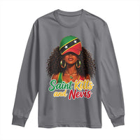 Saint Kitts and Nevis Princess Long Sleeve Shirt Melanin Afro Girl Heritage Gift for Black Girls