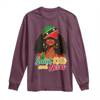 Saint Kitts and Nevis Princess Long Sleeve Shirt Melanin Afro Girl Heritage Gift for Black Girls