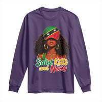 Saint Kitts and Nevis Princess Long Sleeve Shirt Melanin Afro Girl Heritage Gift for Black Girls