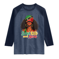 Saint Kitts and Nevis Princess Raglan Shirt Melanin Afro Girl Heritage Gift for Black Girls