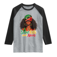 Saint Kitts and Nevis Princess Raglan Shirt Melanin Afro Girl Heritage Gift for Black Girls