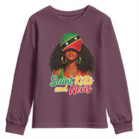 Saint Kitts and Nevis Princess Youth Sweatshirt Melanin Afro Girl Heritage Gift for Black Girls