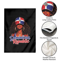 Dominican Republic Princess Garden Flag Melanin Afro Girl Heritage Gift for Black Girls