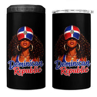 Dominican Republic Princess 4 in 1 Can Cooler Tumbler Melanin Afro Girl Heritage Gift for Black Girls
