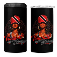 Trinidad and Tobago Afro Girl 4 in 1 Can Cooler Tumbler Trini Black Queen Caribbean Pride Heritage Gift