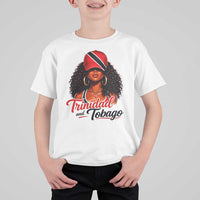 Trinidad and Tobago Afro Girl T Shirt For Kid Trini Black Queen Caribbean Pride Heritage Gift