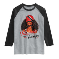 Trinidad and Tobago Afro Girl Raglan Shirt Trini Black Queen Caribbean Pride Heritage Gift