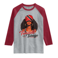 Trinidad and Tobago Afro Girl Raglan Shirt Trini Black Queen Caribbean Pride Heritage Gift