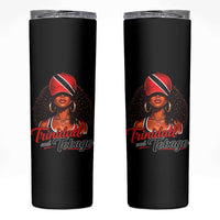 Trinidad and Tobago Afro Girl Skinny Tumbler Trini Black Queen Caribbean Pride Heritage Gift