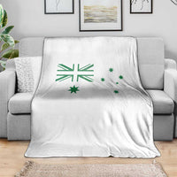 Green Australian Flag Throw Blanket Australia Patriotic Country Pride Monochrome Minimalist Graphic