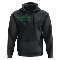 Green Australian Flag Hoodie Australia Patriotic Country Pride Monochrome Minimalist Graphic