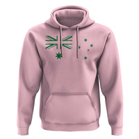 Green Australian Flag Hoodie Australia Patriotic Country Pride Monochrome Minimalist Graphic