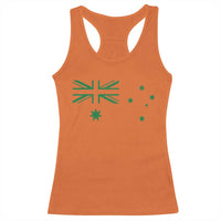 Green Australian Flag Racerback Tank Top Australia Patriotic Country Pride Monochrome Minimalist Graphic