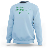 Green Australian Flag Sweatshirt Australia Patriotic Country Pride Monochrome Minimalist Graphic