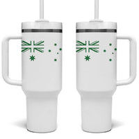 Green Australian Flag Tumbler With Handle Australia Patriotic Country Pride Monochrome Minimalist Graphic