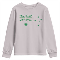 Green Australian Flag Youth Sweatshirt Australia Patriotic Country Pride Monochrome Minimalist Graphic