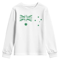 Green Australian Flag Youth Sweatshirt Australia Patriotic Country Pride Monochrome Minimalist Graphic
