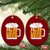 Oktoberfest Drinking Ceramic Ornament Ich Liebe Bier Octoberfest German - Wonder Print Shop