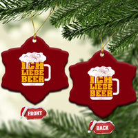 Oktoberfest Drinking Ceramic Ornament Ich Liebe Bier Octoberfest German - Wonder Print Shop