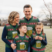 Oktoberfest Drinking V-Neck Knit Sweater Vest Ich Liebe Bier Octoberfest German - Wonder Print Shop