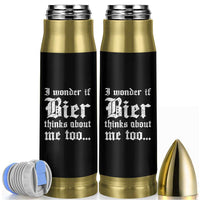 Funny Oktoberfest Bullet Tumbler I Wonder If Bier Thinks About Me Too Sarcastic Drinking - Wonder Print Shop