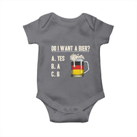 Funny Oktoberfest Baby Onesie Do I Want A Bier Sarcastic Drinking German Flag - Wonder Print Shop