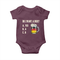 Funny Oktoberfest Baby Onesie Do I Want A Bier Sarcastic Drinking German Flag - Wonder Print Shop