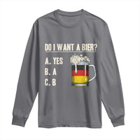 Funny Oktoberfest Long Sleeve Shirt Do I Want A Bier Sarcastic Drinking German Flag - Wonder Print Shop