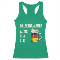 Funny Oktoberfest Racerback Tank Top Do I Want A Bier Sarcastic Drinking German Flag - Wonder Print Shop