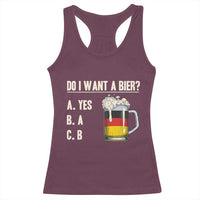 Funny Oktoberfest Racerback Tank Top Do I Want A Bier Sarcastic Drinking German Flag - Wonder Print Shop