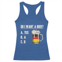 Funny Oktoberfest Racerback Tank Top Do I Want A Bier Sarcastic Drinking German Flag - Wonder Print Shop